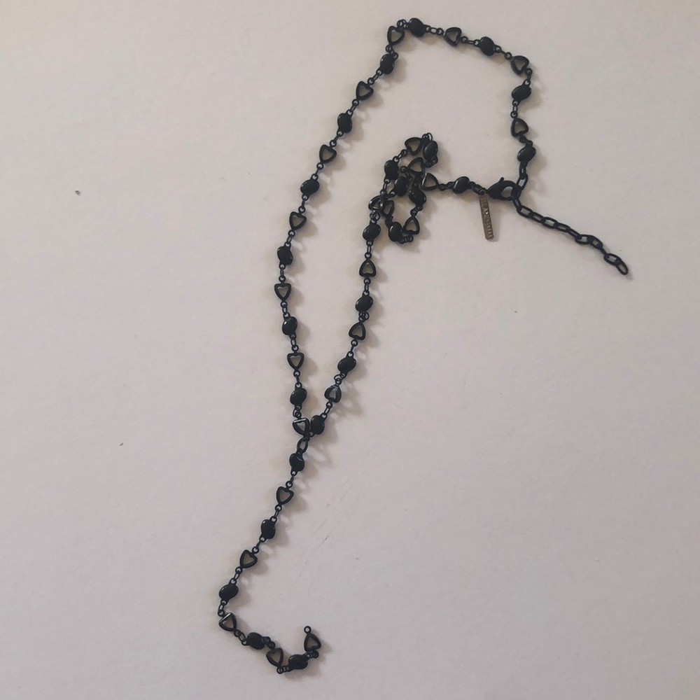 Ell and Emm black hearts lariat.  Costume necklace.